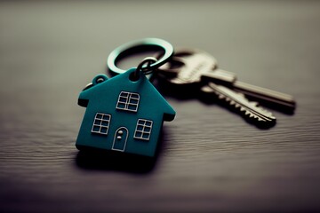 House key on keychain, Geenrative AI