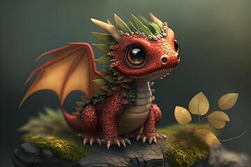 little cute dragon , Generative AI