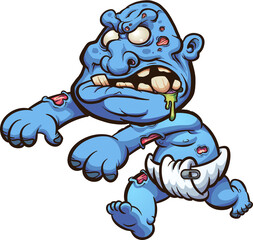 Vector illustration of Cartoon baby zombie