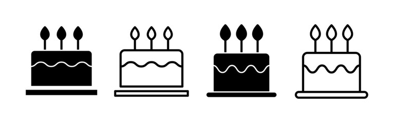 Cake icon vector for web and mobile app. Cake sign and symbol. Birthday cake icon