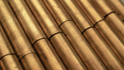 brass pipes, metallic background or texture