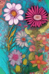 Türaufkleber Flowers illustrations © Tim