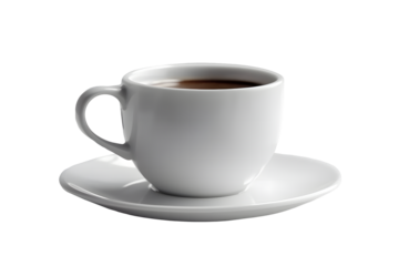 coffee cup isolated on a white background, coffee cup/mug with hot black coffee, isolated design element, Generative AI