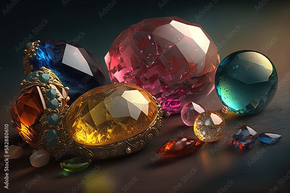 Poster captivating twinkle of enthralling gemstones generative ai