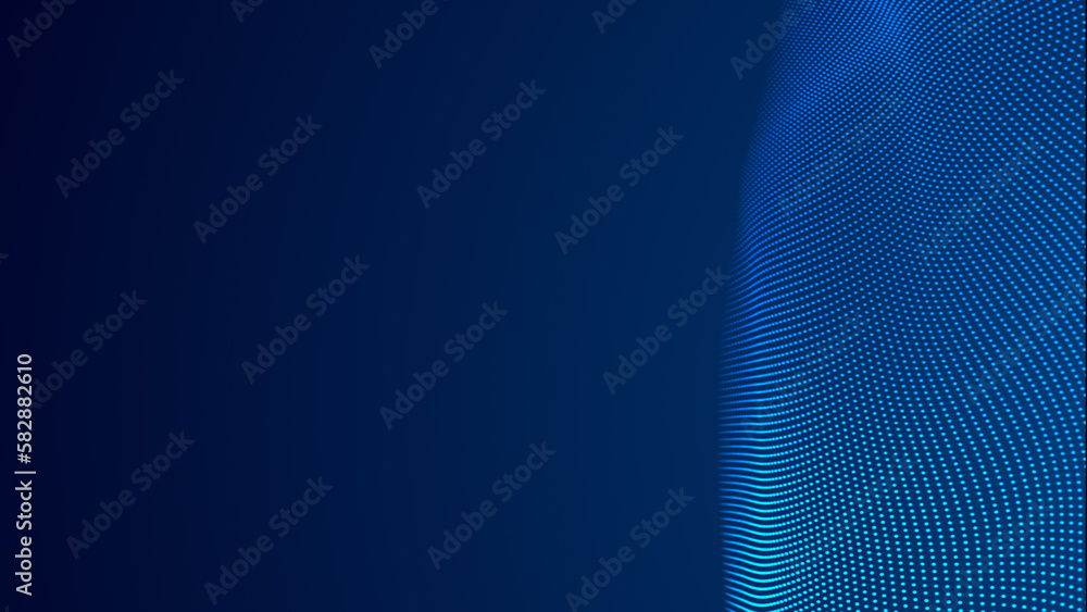 Poster dot blue wave light screen gradient texture background. abstract technology big data digital backgro