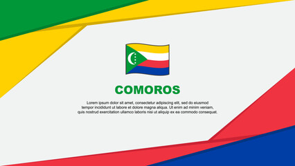 Comoros Flag Abstract Background Design Template. Comoros Independence Day Banner Cartoon Vector Illustration. Comoros