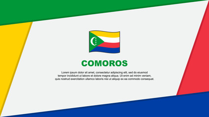 Fototapeta premium Comoros Flag Abstract Background Design Template. Comoros Independence Day Banner Cartoon Vector Illustration. Comoros Banner