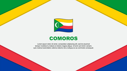 Comoros Flag Abstract Background Design Template. Comoros Independence Day Banner Cartoon Vector Illustration. Comoros Template