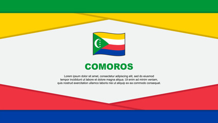 Comoros Flag Abstract Background Design Template. Comoros Independence Day Banner Cartoon Vector Illustration. Comoros Vector