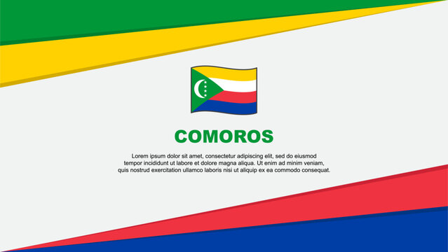 Comoros Flag Abstract Background Design Template. Comoros Independence Day Banner Cartoon Vector Illustration. Comoros Design