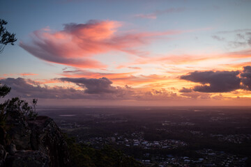 Sunrise Glasshouse Mountains Queensland Australia View From the Top Hiking Trail Mountain Views Sunny Views Sunshine Coast