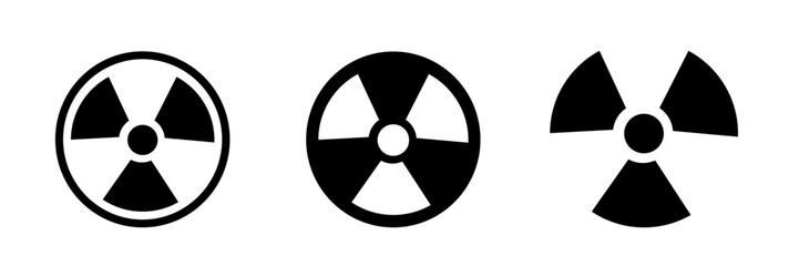 radioactive vector icons set - obrazy, fototapety, plakaty