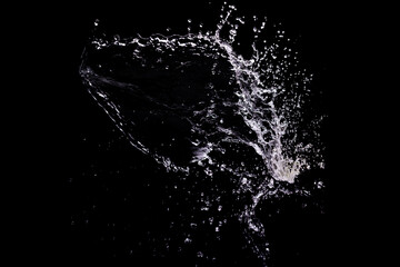 water splash isolated on black background