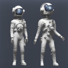 Fototapeta premium Two astronaut android