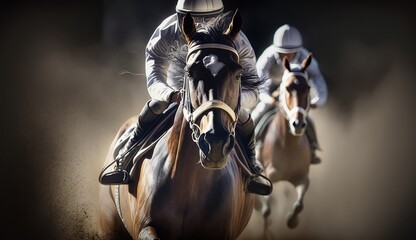 馬　競馬　乗馬イメージイラスト　壁紙　generative AI