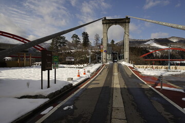 the bridge over the snow river