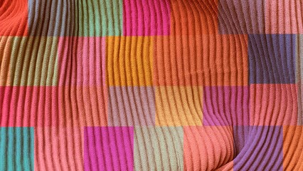 set of colorful squares on a fabric