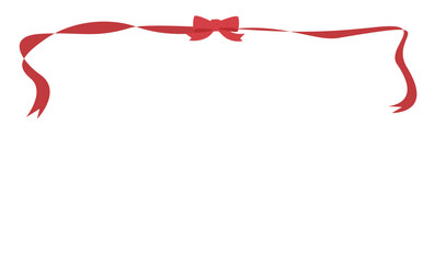 赤リボン上部飾り型フレーム