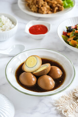 soy sauce boiled eggs or telur kecap