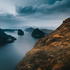 Fototapeta premium Mysterious realistic highly detailed Wonderous Landscape That Inspires Wanderlust with depth k quality