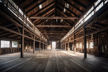 Illustration of a wooden warehouse - Created with Generative ai