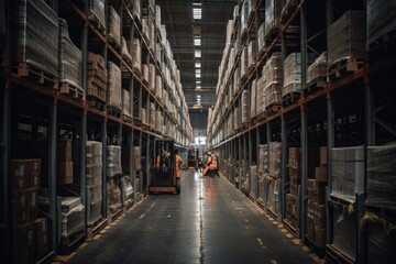 Fototapeta premium Illustration of a warehouse - Created with Generative ai