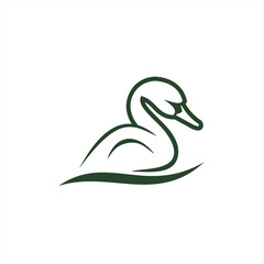 Creative, stylish and elegant duck logo. A logo that looks cheerful, elegant but still modern and professional in calligraphy style.