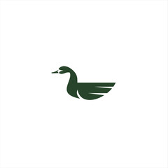 Creative, stylish and elegant duck logo. A logo that looks cheerful, elegant but still modern and professional in calligraphy style.