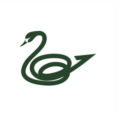 Creative, stylish and elegant duck logo. A logo that looks cheerful, elegant but still modern and professional in calligraphy style.