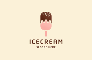 ice cream logo, ice cream logo, illustration design, isolated .