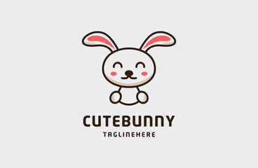 Obraz na płótnie Canvas Cute Rabbit Bunny Logo Illustration Template icon .
