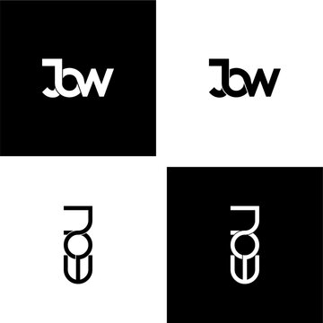 jow lettering initial monogram logo design set