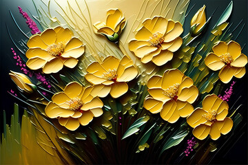 Yellow Floral Painting
