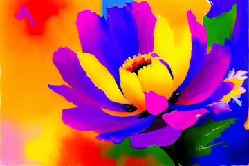 Bright Floral  Watercolor Painting