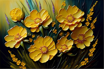 Yellow Floral Painting
