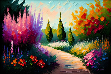 Floral Pathway Painting