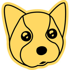 아기 웰시코기 테두리 스티커