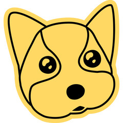 아기 웰시코기 테두리 스티커