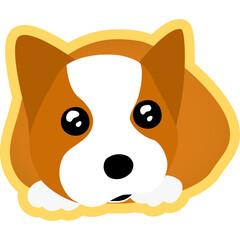 아기 웰시코기 채색 스티커