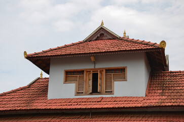 Fototapeta na wymiar Traditional tiled roof house in Kerala, India