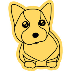 아기 웰시코기 테두리 스티커