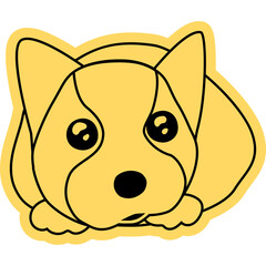 아기 웰시코기 테두리 스티커