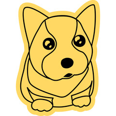 아기 웰시코기 테두리 스티커