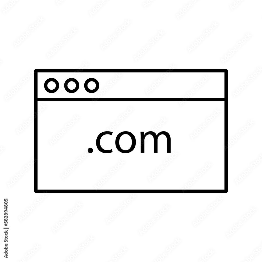 Aufkleber com domain vector icon, flat vector illustration for web site or mobile app.eps