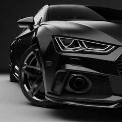 car isolated on black background