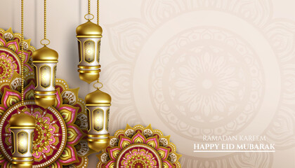 Fototapeta na wymiar luxury islamic greetings ramadan kareem card design template