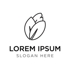 Fototapeta premium leaf logo vector illustration isolated on white background