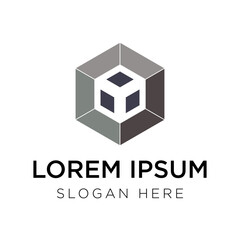 hexagon logo vector illustration isolated on white background