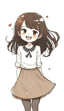 Illustration of a cute girl