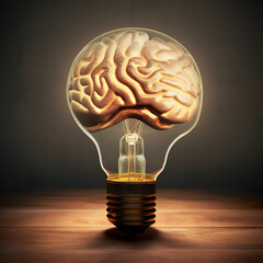 3D brain bulb imagination